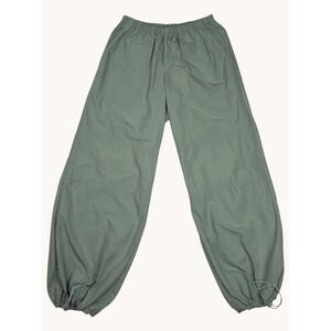 Tiger Mist Sage Green Parachute Pants XXS Adjustable Toggle Cuffs Streetwear